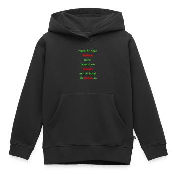 Fehler suchen - Kinder Premium Organic Hoodie - Schwarz - Vorne - AI Model Kid Male (0cm)