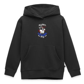 JOYEUX NAVIRE DE COLUMBUS DAY - Sweat Premium à capuche enfant bio - noir - Devant - AI Model Kid Male (0cm)