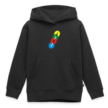 Kanal 1 groß - Kinder Premium Organic Hoodie - Schwarz - Vorne - AI Model Kid Male (0cm)