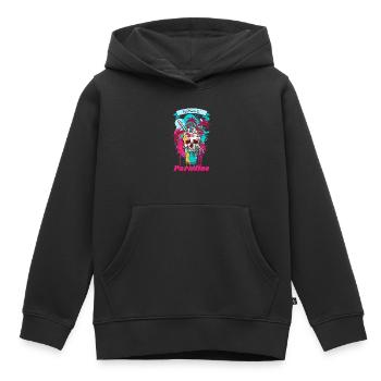 Bienvenue au paradis - Sweat Premium à capuche enfant bio - noir - Devant - AI Model Kid Male (0cm)