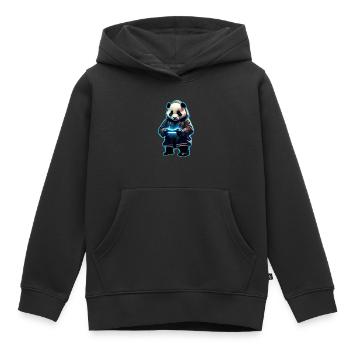 Panda Gamer - Sweat Premium à capuche enfant bio - noir - Devant - AI Model Kid Male (0cm)
