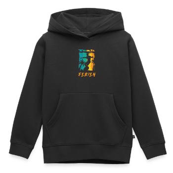 Yeah Ferien! Surfen und Strand - Kinder Premium Organic Hoodie - Schwarz - Vorne - AI Model Kid Male (0cm)