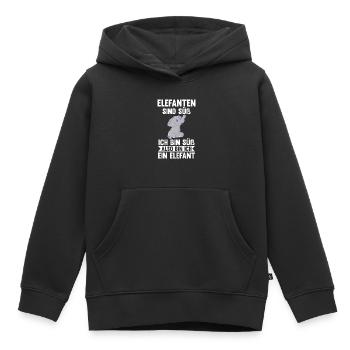 Elefant Elefanten - Kinder Premium Organic Hoodie - Schwarz - Vorne - AI Model Kid Male (0cm)