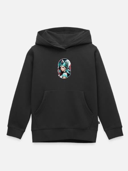 Indische Prinzessin - Aztek - Kinder Premium Organic Hoodie - Schwarz