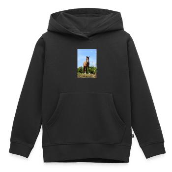Pferd - Kinder Premium Organic Hoodie - Schwarz - Vorne - AI Model Kid Male (0cm)