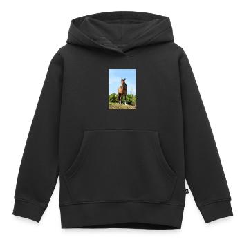 horse - Kids Premium Organic Hoodie - black - Front - AI Model Kid Male (0cm)