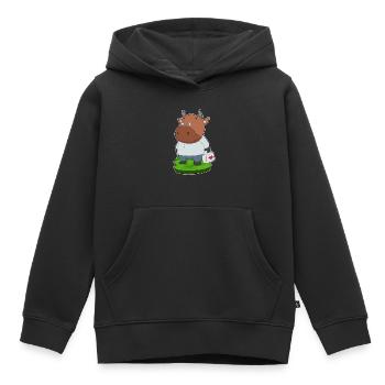 Trousse de premiers secours Bull Doctor - Sweat Premium à capuche enfant bio - noir - Devant - AI Model Kid Male (0cm)