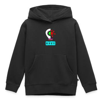 Ampoule de rave - Sweat Premium à capuche enfant bio - noir - Devant - AI Model Kid Male (0cm)