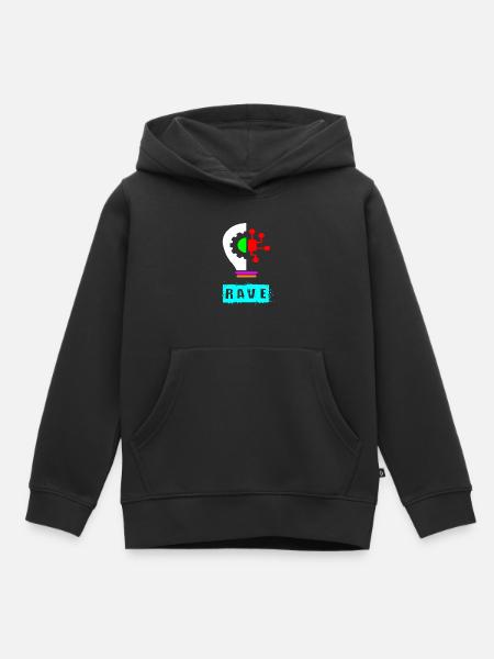 Rave-Glühbirne - Kinder Premium Organic Hoodie - Schwarz