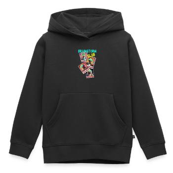ChinCheck - Kinder Premium Organic Hoodie - Schwarz - Vorne - AI Model Kid Male (0cm)