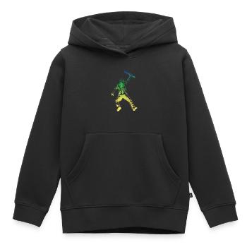 Style rétro d’architecte - Sweat Premium à capuche enfant bio - noir - Devant - AI Model Kid Male (0cm)