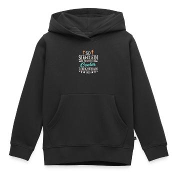 So sieht ein richtig cooler Bankkaufmann aus - Kinder Premium Organic Hoodie - Schwarz - Vorne - AI Model Kid Male (0cm)