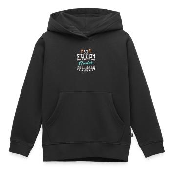 So sieht ein richtig cooler Influencer aus - Kinder Premium Organic Hoodie - Schwarz - Vorne - AI Model Kid Male (0cm)