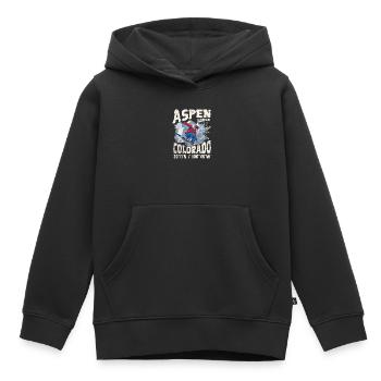Verschneiter Bergläufer - Kinder Premium Organic Hoodie - Schwarz - Vorne - AI Model Kid Male (0cm)