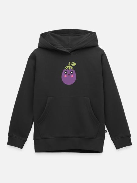 Aubergine - Kinder Premium Organic Hoodie - Schwarz