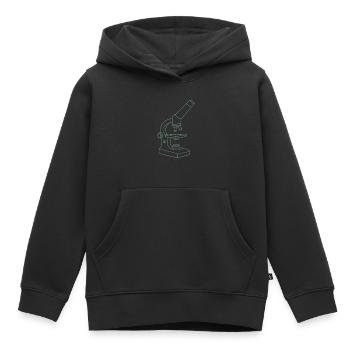 Microscope - Sweat Premium à capuche enfant bio - noir - Devant - AI Model Kid Male (0cm)