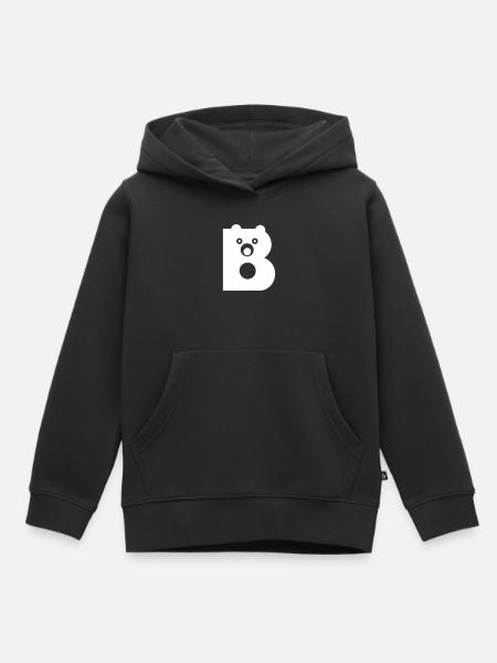 B Letter white Vectorgraphic - Kinder Premium Organic Hoodie - Schwarz