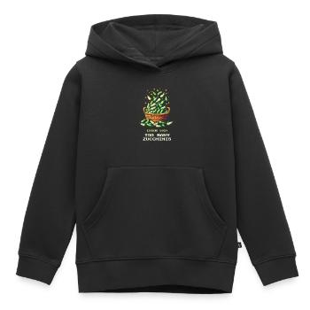 Trop de courgettes | Récolte et mise en conserve - Sweat Premium à capuche enfant bio - noir - Devant - AI Model Kid Male (0cm)