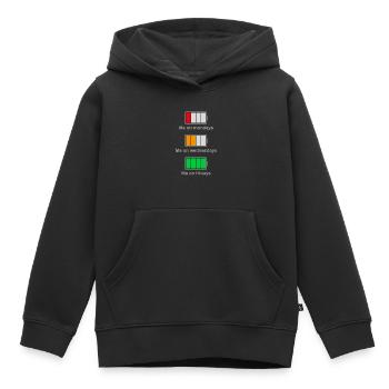 Mein Akku während der Woche - Kinder Premium Organic Hoodie - Schwarz - Vorne - AI Model Kid Male (0cm)