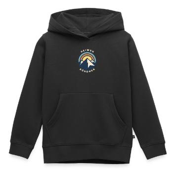 Heiweh Grisons - Sweat Premium à capuche enfant bio - noir - Devant - AI Model Kid Male (0cm)
