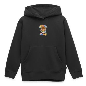 Fille d’été - Sweat Premium à capuche enfant bio - noir - Devant - AI Model Kid Male (0cm)