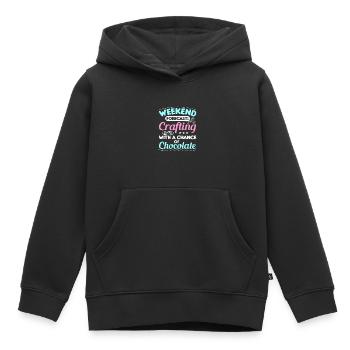 Faire de l’artisanat - Sweat Premium à capuche enfant bio - noir - Devant - AI Model Kid Male (0cm)