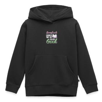 Faire de l’artisanat - Sweat Premium à capuche enfant bio - noir - Devant - AI Model Kid Male (0cm)