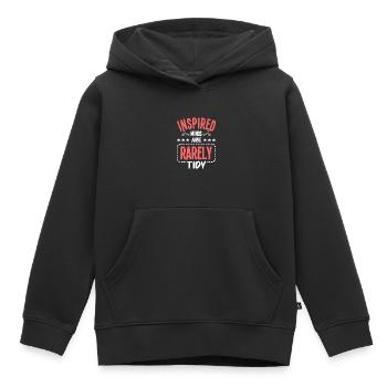 Faire de l’artisanat - Sweat Premium à capuche enfant bio - noir - Devant - AI Model Kid Male (0cm)