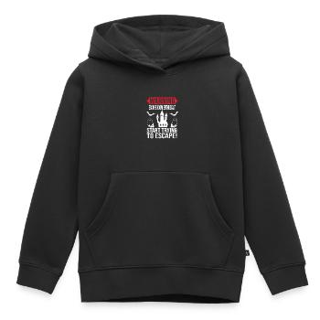 Salle d’évasion - Sweat Premium à capuche enfant bio - noir - Devant - AI Model Kid Male (0cm)