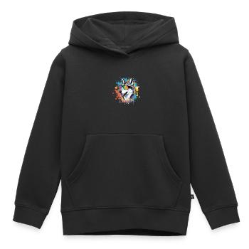 Agilité - Sweat Premium à capuche enfant bio - noir - Devant - AI Model Kid Male (0cm)