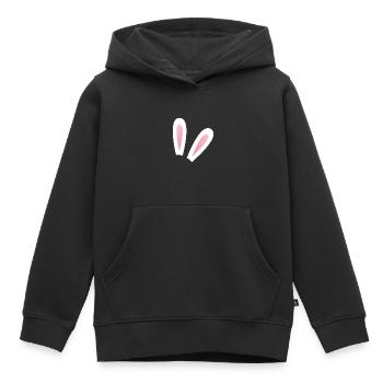 Oreilles de lapin - Sweat Premium à capuche enfant bio - noir - Devant - AI Model Kid Male (0cm)