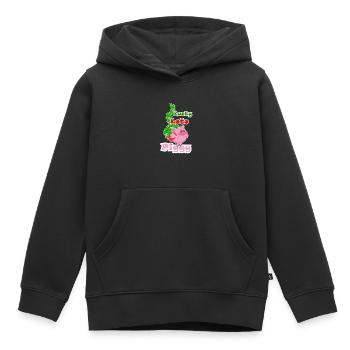 Glückliches LOTO-Schweinchen - Kinder Premium Organic Hoodie - Schwarz - Vorne - AI Model Kid Male (0cm)