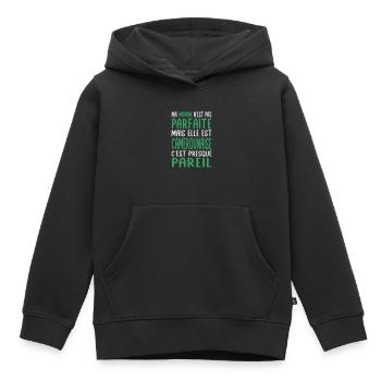 Ma maman n'est pas parfaite - Camerounaise - Sweat Premium à capuche enfant bio - noir - Devant - AI Model Kid Male (0cm)