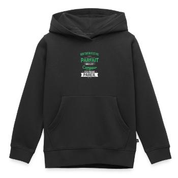Mon tonton n'est pas parfait - Campeur - Sweat Premium à capuche enfant bio - noir - Devant - AI Model Kid Male (0cm)