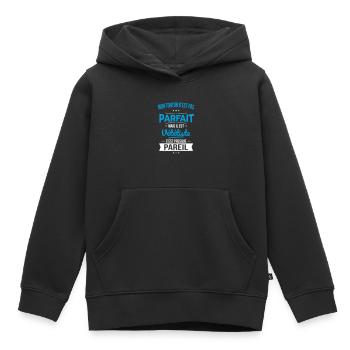 Mon tonton n'est pas parfait - VTT - Sweat Premium à capuche enfant bio - noir - Devant - AI Model Kid Male (0cm)