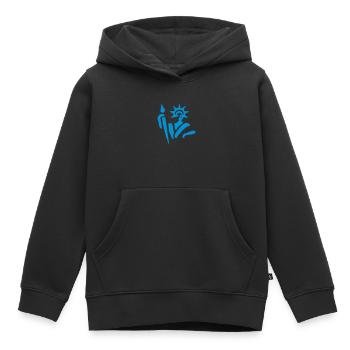 liberty drawing caduceus notarial symbol of notary - Kids Premium Organic Hoodie - black - Front - AI Model Kid Male (0cm)
