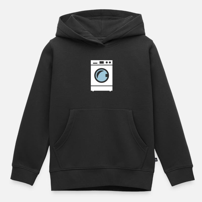 Machine à laver - Sweat Premium à capuche enfant bio - noir