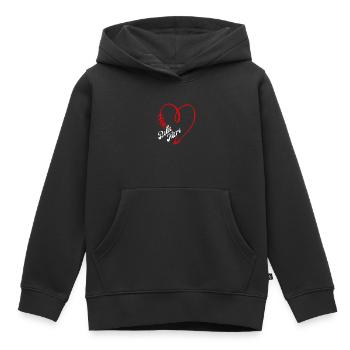 belle mère cœur - Sweat Premium à capuche enfant bio - noir - Devant - AI Model Kid Male (0cm)