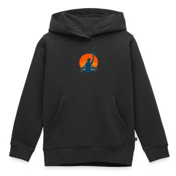Disc Jockey Music DJ Club Deejay - Sweat Premium à capuche enfant bio - noir - Devant - AI Model Kid Male (0cm)