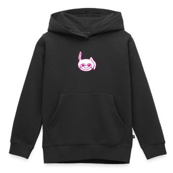 fröhlicher Hase - Kinder Premium Organic Hoodie - Schwarz - Vorne - AI Model Kid Male (0cm)
