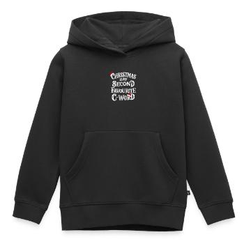 Deuxième mot C préféré - Sweat Premium à capuche enfant bio - noir - Devant - AI Model Kid Male (0cm)