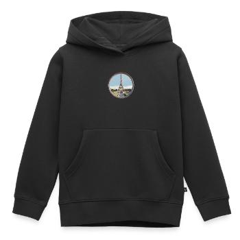 Eiffel Tower - Kids Premium Organic Hoodie - black - Front - AI Model Kid Male (0cm)