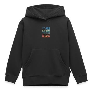 17 Ans – Le Temps en Secondes, Minutes - Kinder Premium Organic Hoodie - Schwarz - Vorne - AI Model Kid Male (0cm)