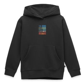 18 Ans – Une Vie en Chiffres - Kinder Premium Organic Hoodie - Schwarz - Vorne - AI Model Kid Male (0cm)