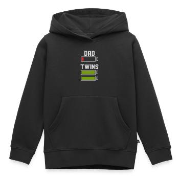 Papa de jumeaux - Sweat Premium à capuche enfant bio - noir - Devant - AI Model Kid Male (0cm)