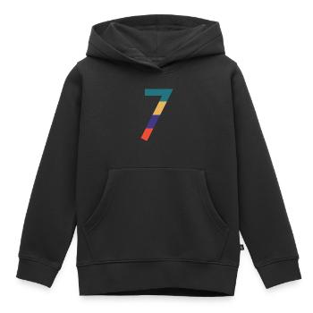 Die Zahl 7 - Kinder Premium Organic Hoodie - Schwarz - Vorne - AI Model Kid Male (0cm)