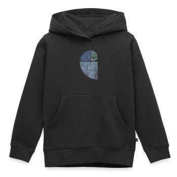 Distressed Fibonacci Spirale - Kinder Premium Organic Hoodie - Schwarz - Vorne - AI Model Kid Male (0cm)