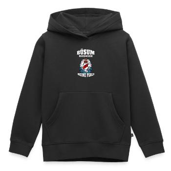 BÜSUM NORDSEE MEINE PERLE - Kinder Premium Organic Hoodie - Schwarz - Vorne - AI Model Kid Male (0cm)