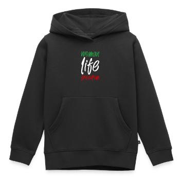 Liberté de vie de femme - Sweat Premium à capuche enfant bio - noir - Devant - AI Model Kid Male (0cm)