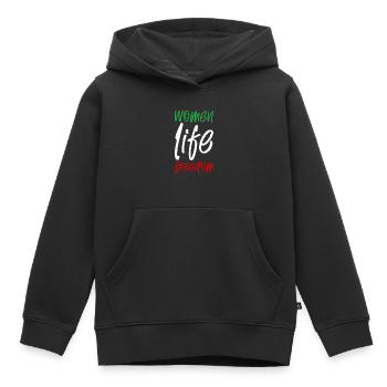 Liberté de vie des femmes - Sweat Premium à capuche enfant bio - noir - Devant - AI Model Kid Male (0cm)